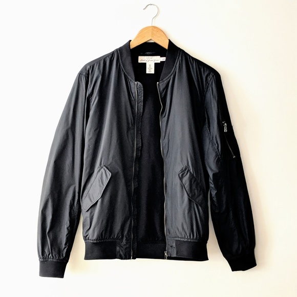 H&M Jackets & Blazers - H&M Black Nylon Bomber Jacket